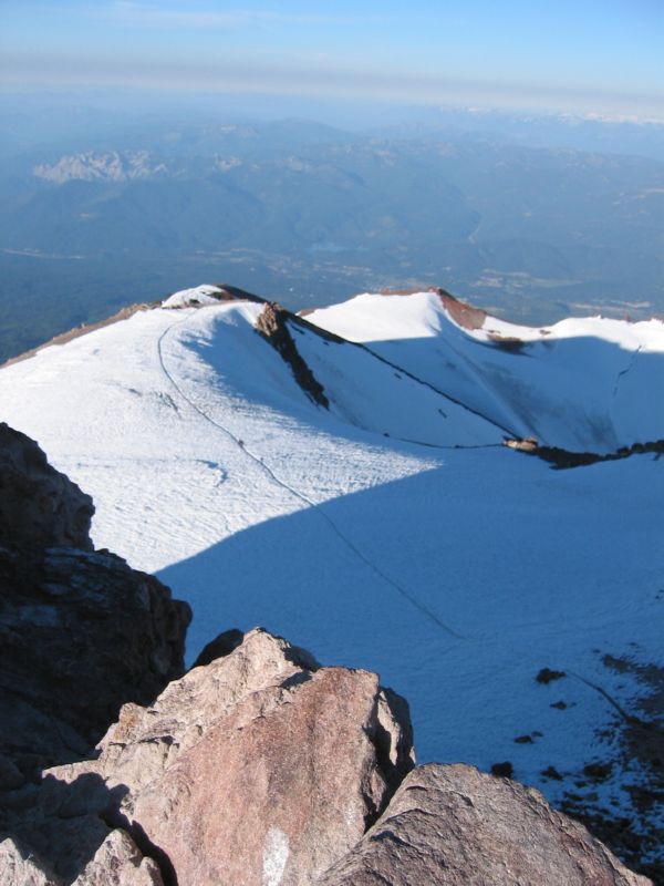 Shasta 17 - View from summit, misery hill in background